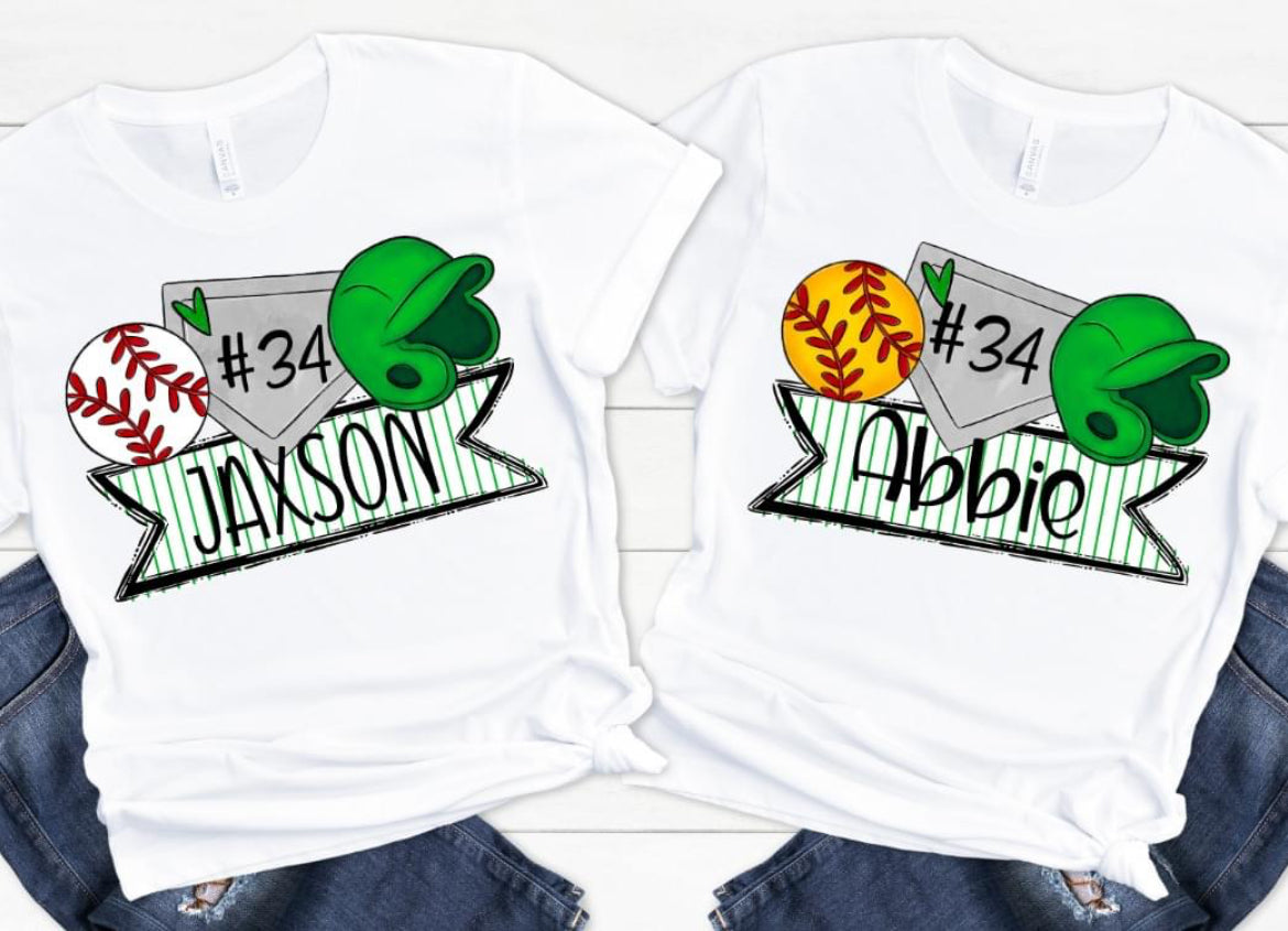 Baseball and Softball Trios (Personalized) - DTF