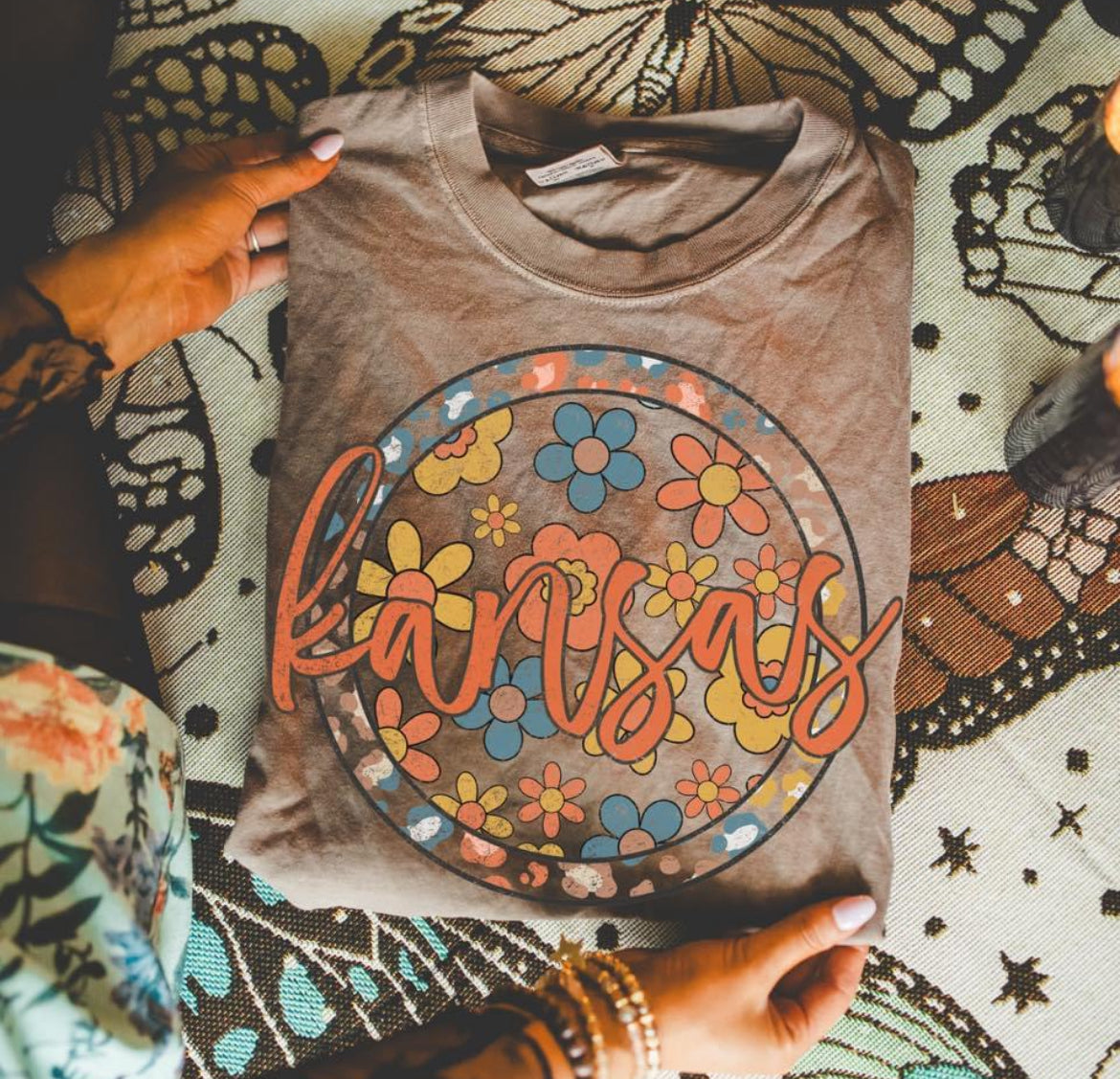 Kansas (Boho Floral State - transparent and non-transparent) - DTF