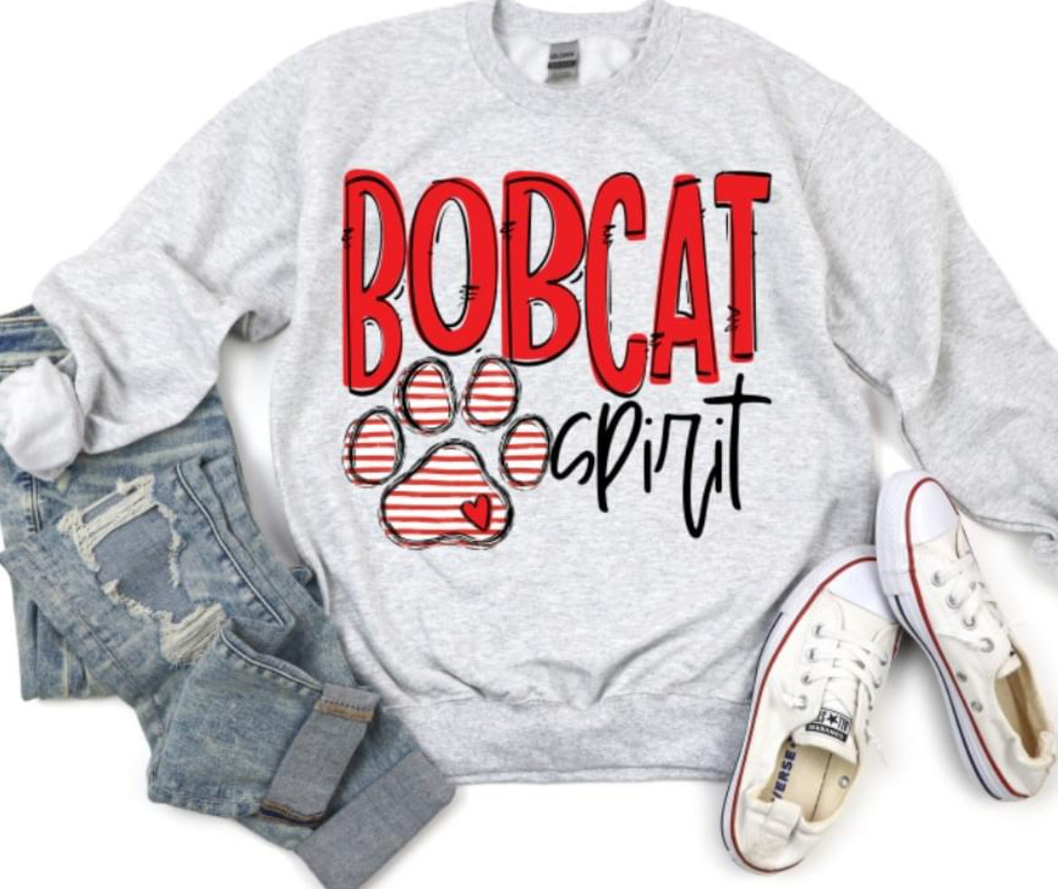 Team Go Spirit Bobcats (Paw Print - Red) - DTF