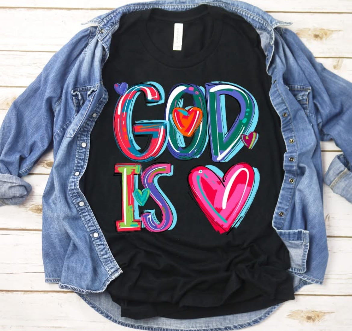 God is Love - heart version (Cheery Designs) - DTF
