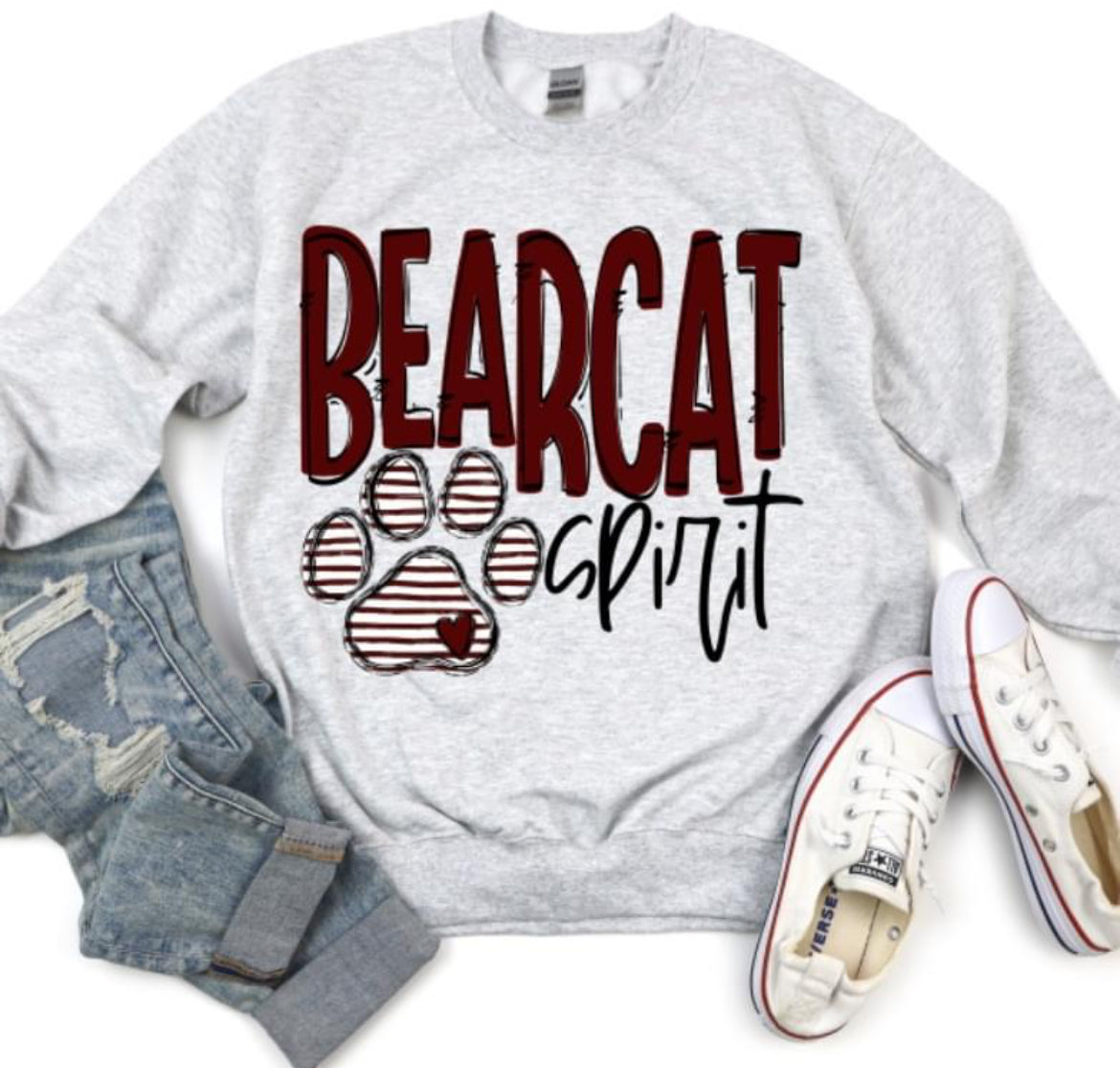 Team Go Spirit Bearcats (Paw Print - Maroon) - DTF