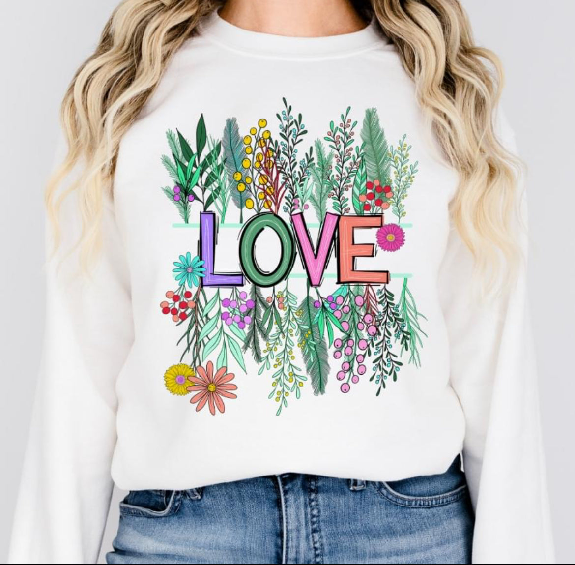 Floral Split LOVE - DTF