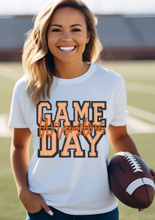 Wranglers - Orange/Black (Prepster Game Day Mascot) - DTF