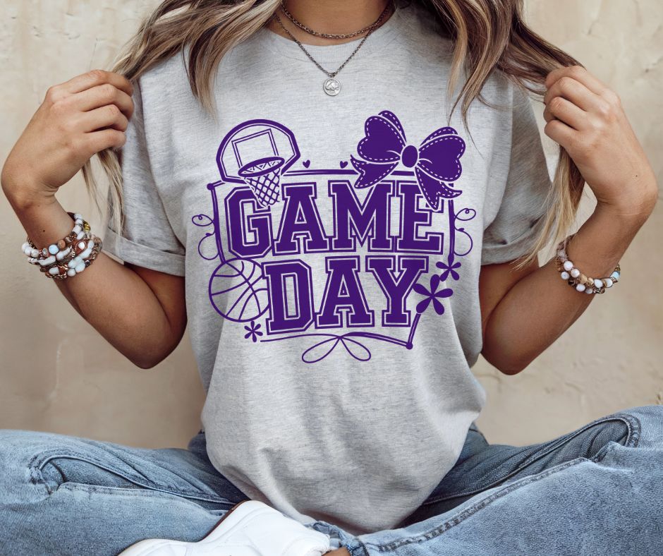 Basketball Game Day Coquette (Purple) - DTF