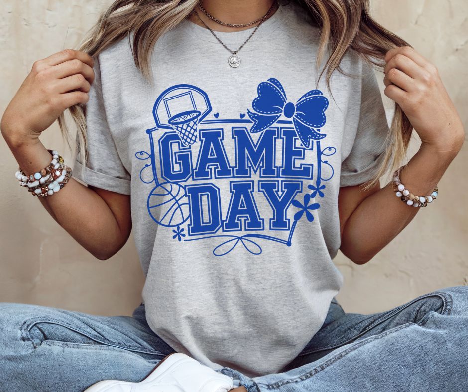 Basketball Game Day Coquette (Royal Blue) - DTF
