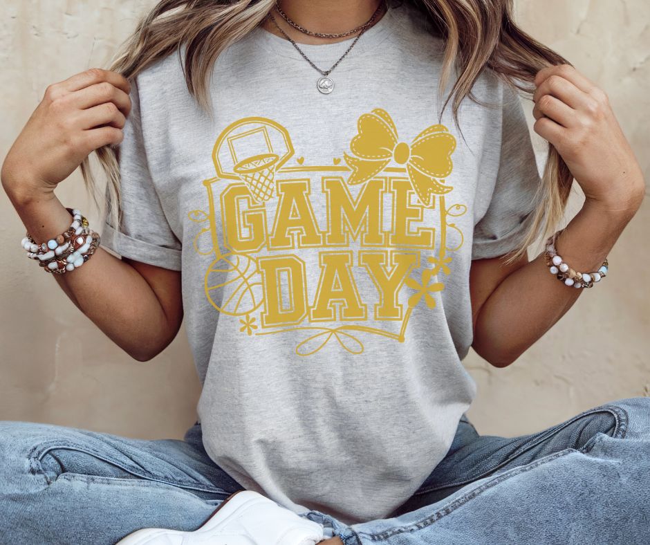 Basketball Game Day Coquette (Vegas Gold) - DTF