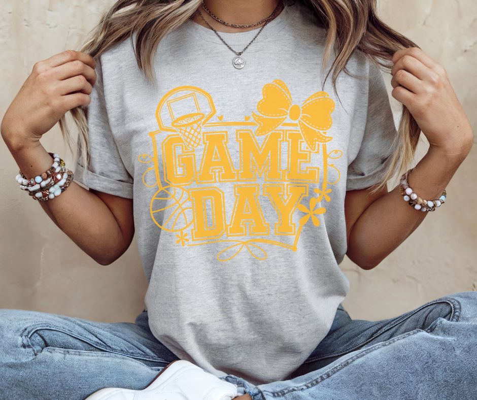 Basketball Game Day Coquette (Yellow Gold) - DTF