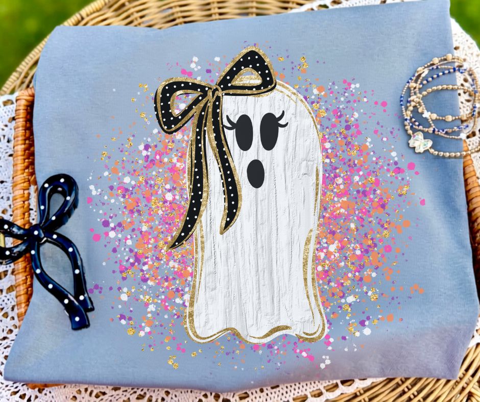 Ghost Splatter (with bow) - DTF