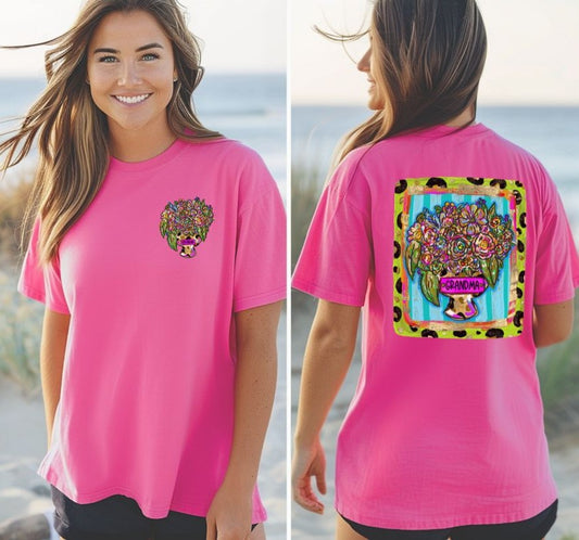 Grandma (Funky Mother's Day Bouquet: 2-in-1 front/back design) - DTF