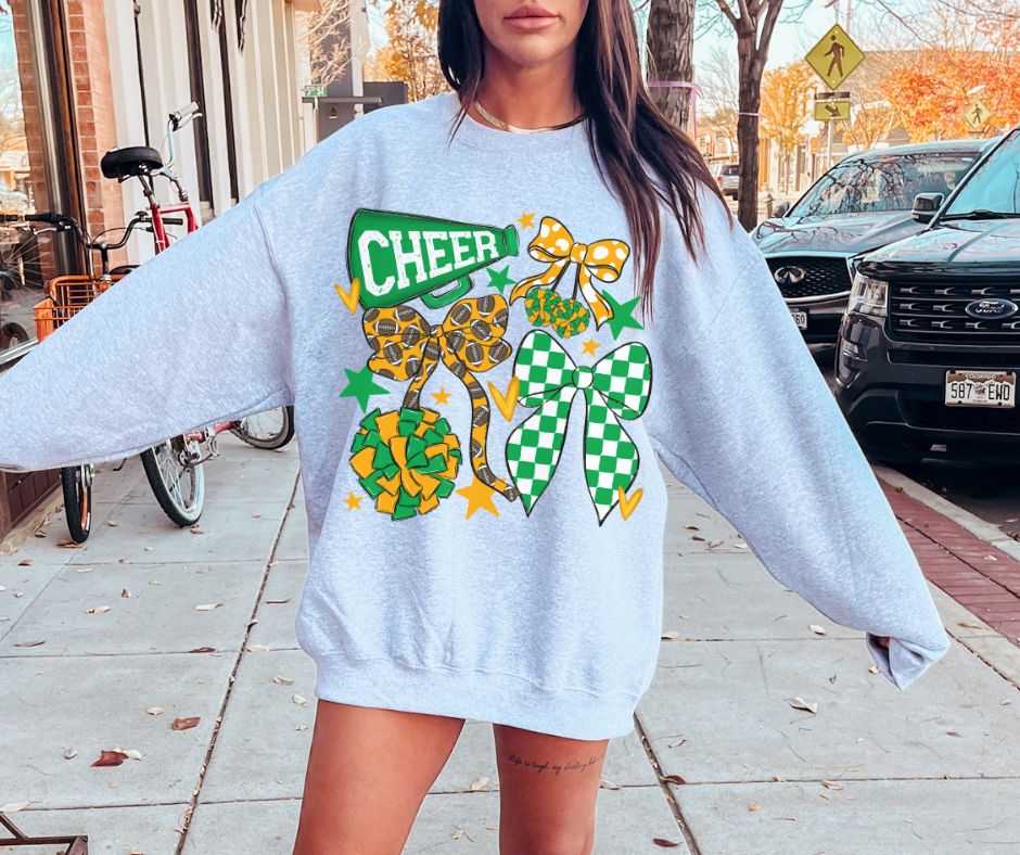Cheer Bow Collection (green/yellow gold) - DTF
