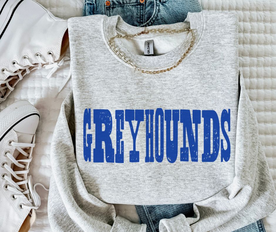 Greyhounds - Royal Blue (Mixed Up Mascot) - DTF