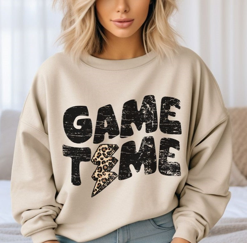 Game Time with Leopard Bolt (version 2) - DTF