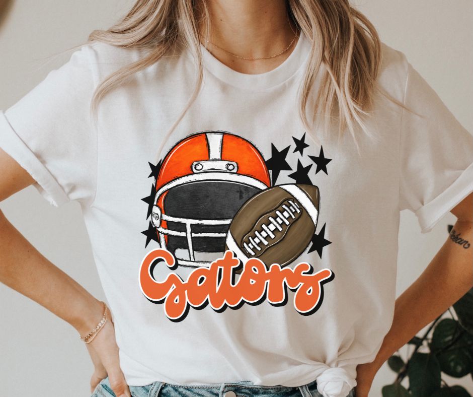 Gators Mascot (stars - orange helmet) - DTF