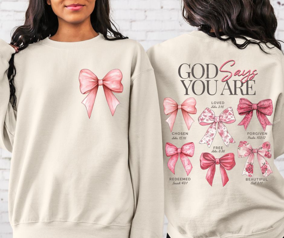 God says you are - coquette version (2-in-1 front/back combo) - DTF