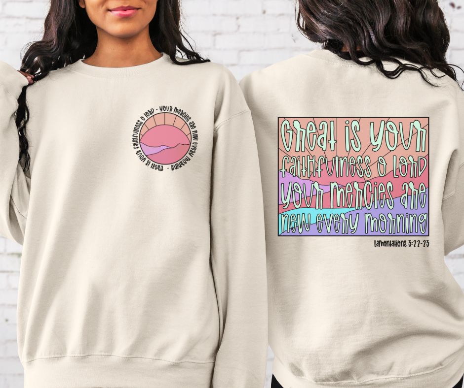 Great is your faithfulness O Lord (2-in-1 (front pocket/back design) - DTF