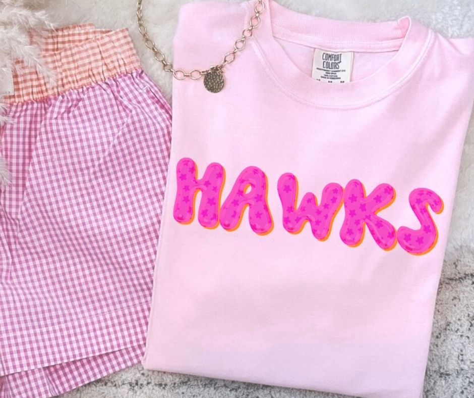 Hawks (Pink Bubble Stars Mascot) - DTF