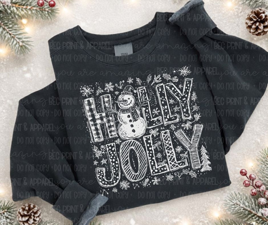 Holly Jolly Sketch - DTF