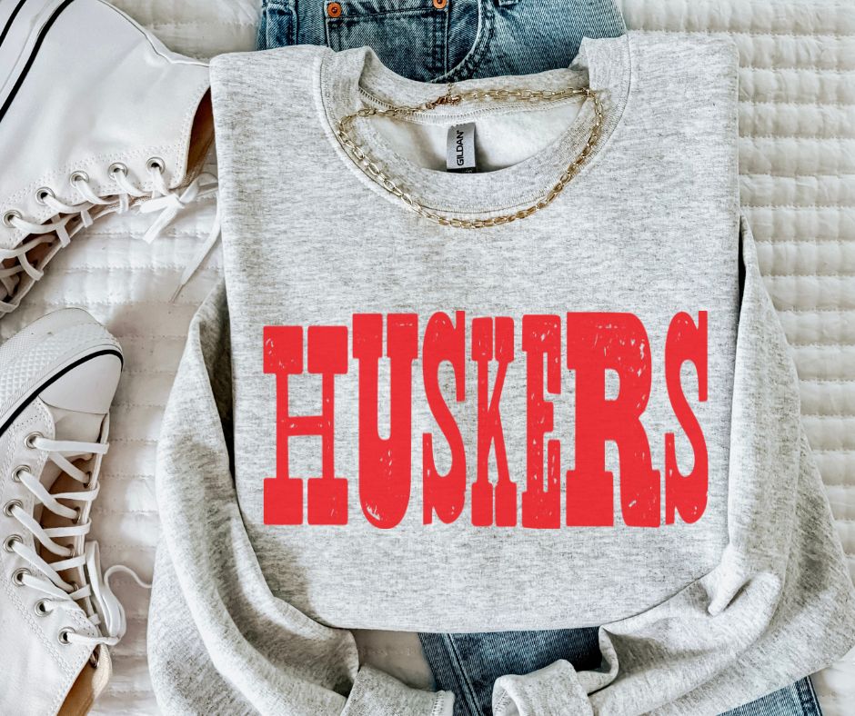 Huskers - Red (Mixed Up Mascot) - DTF