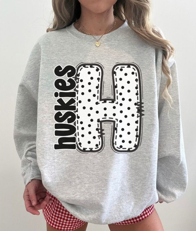 Huskies (Polka Dotted Letter Mascots) - DTF