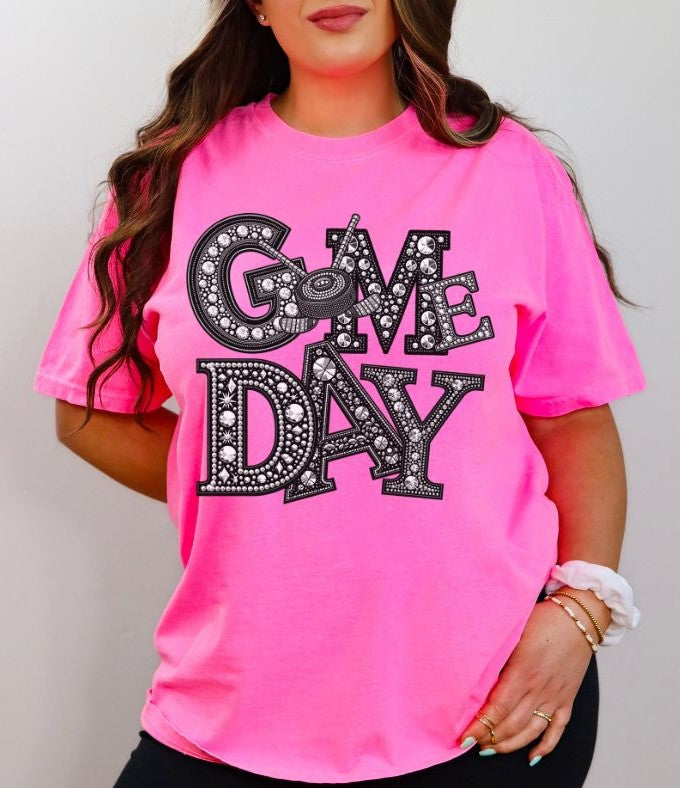 Hockey (Game Day Faux Rhinestones) - DTF