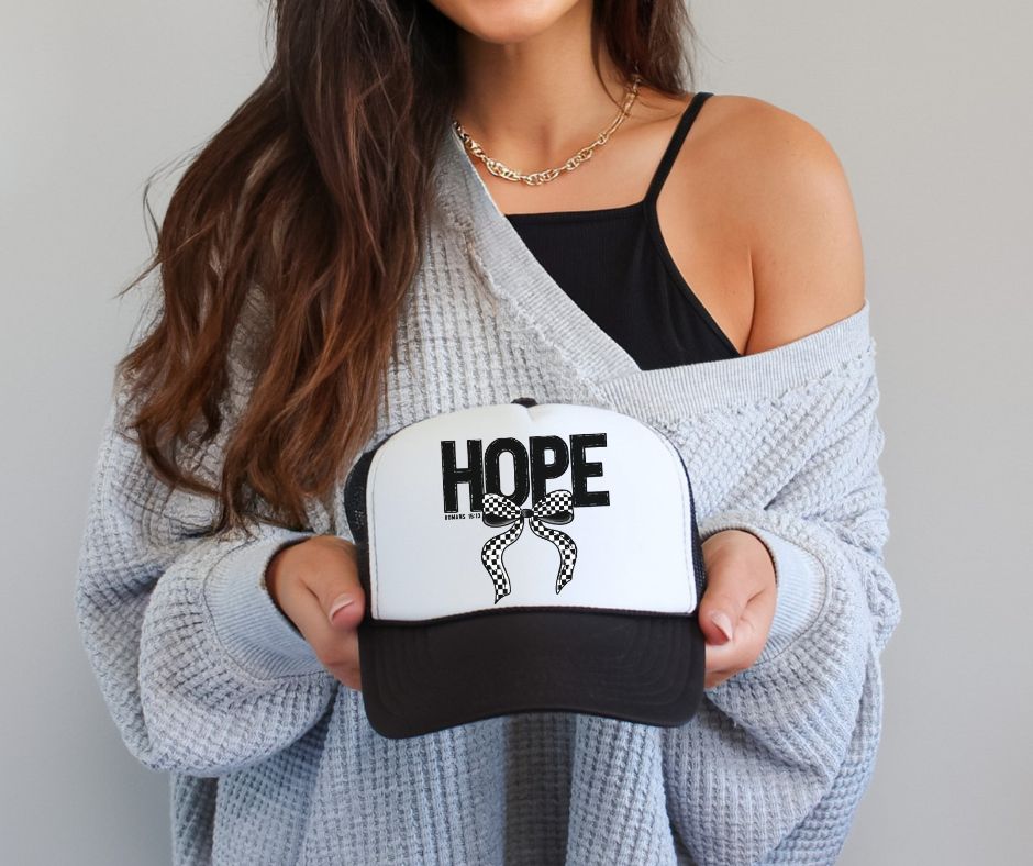 Hope - Romans 15:13 (checkered bow) - DTF