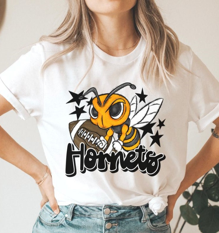 Hornets Mascot (stars - black) - DTF