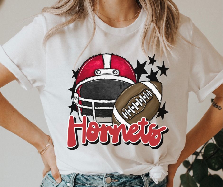 Hornets Mascot (stars - red helmet) - DTF