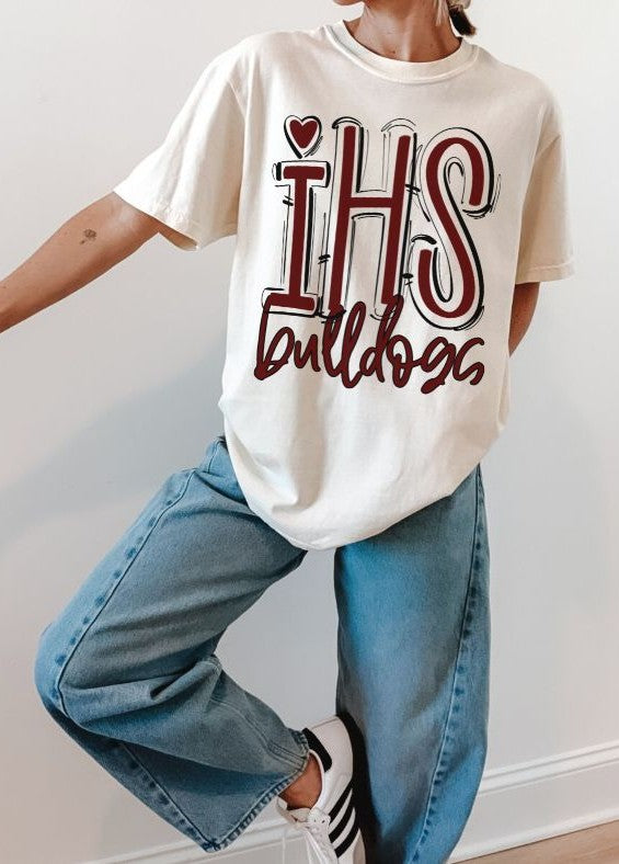 IHS Bulldogs - Maroon (Spaced Out School Spirit) - DTF