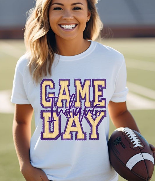 Indians - Yellow Gold/Purple (Prepster Game Day Mascot) - DTF