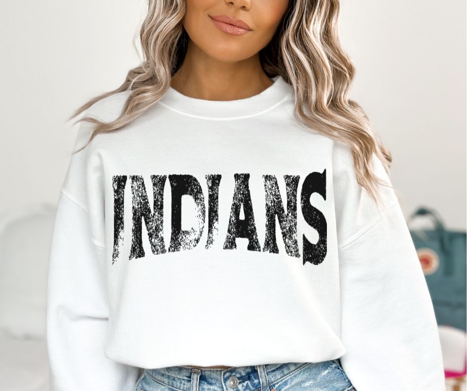 Indians - Black (single color grunge) - DTF