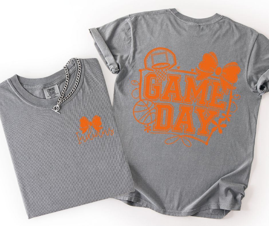 Indians - Orange (Basketball Game Day Mascots 2-in-1 front/back) - DTF