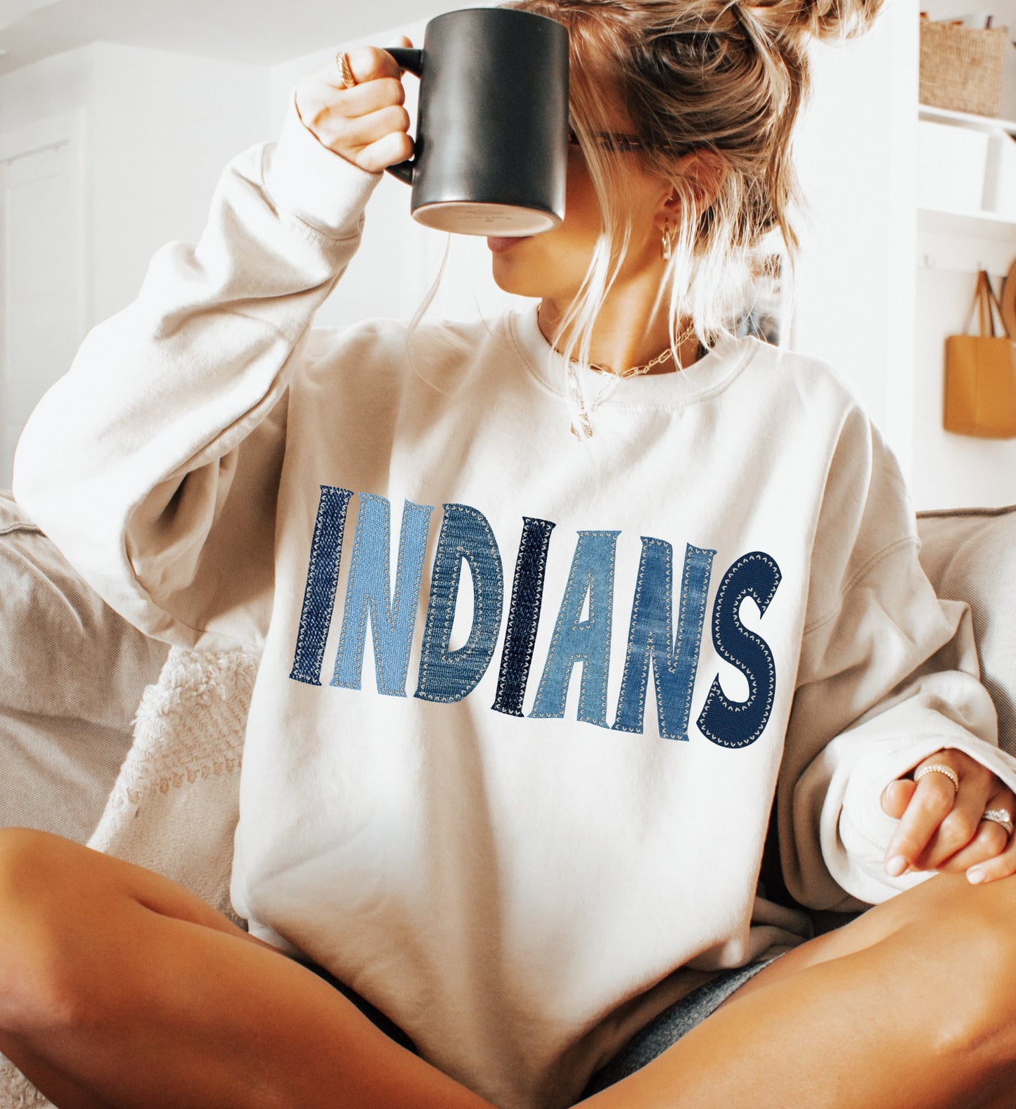 Indians (Denim Stitch Mascot) - DTF
