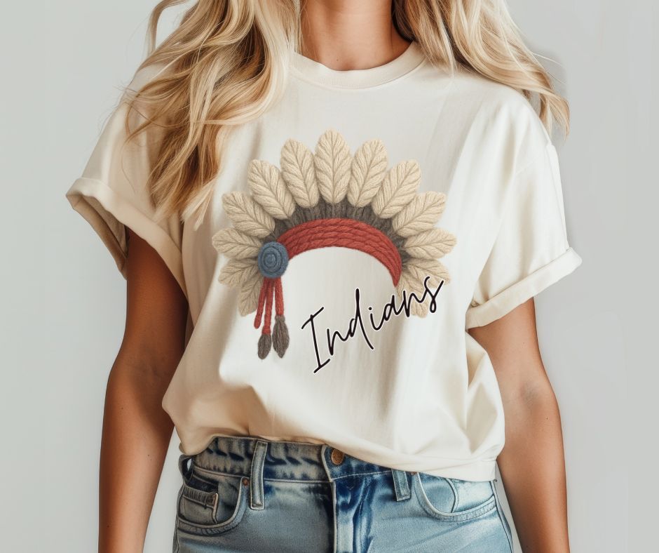 Indians (Faux Yarn Mascot) - DTF