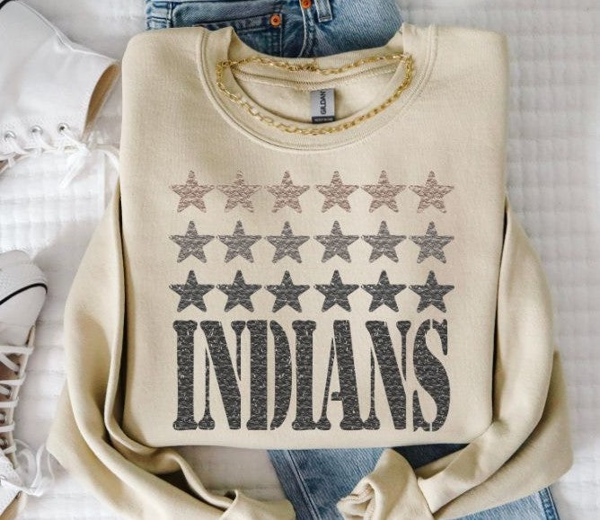 Indians (Faux Yarn and Stars Mascot) - DTF
