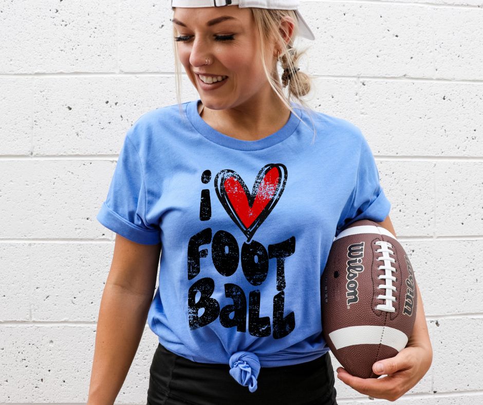 I Heart Football (black) - DTF