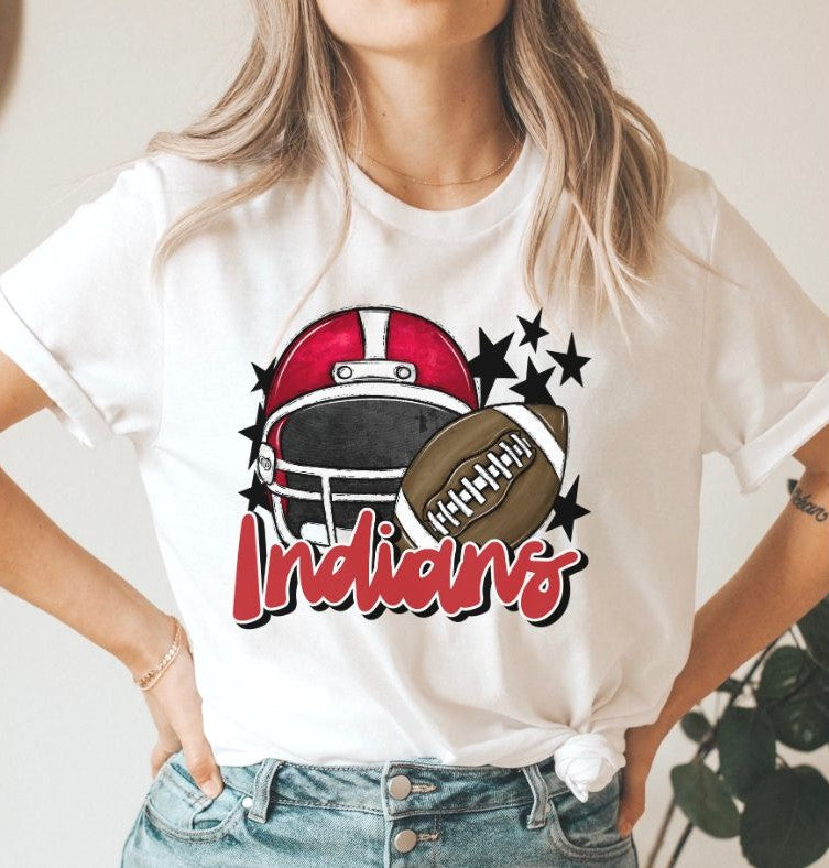 Indians Mascot (stars - red helmet) - DTF