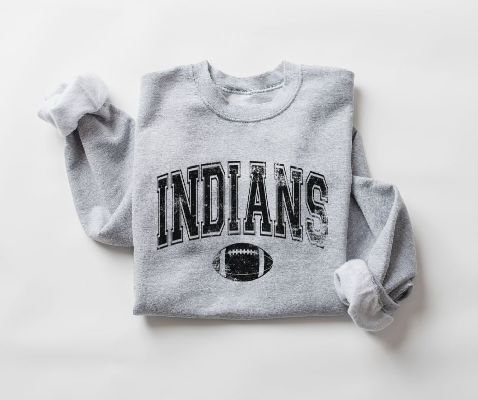 Indians Arched (football - black) - DTF
