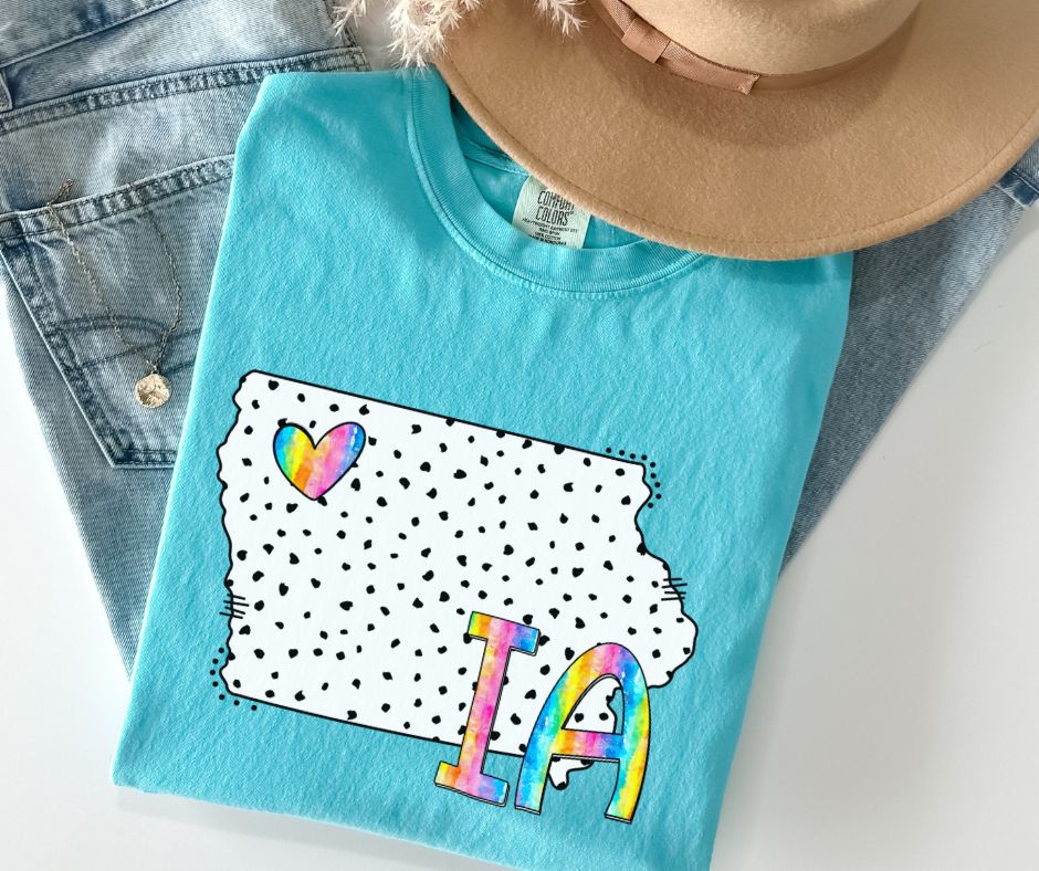 IA (Dotted Watercolor State Abbrev.) - DTF