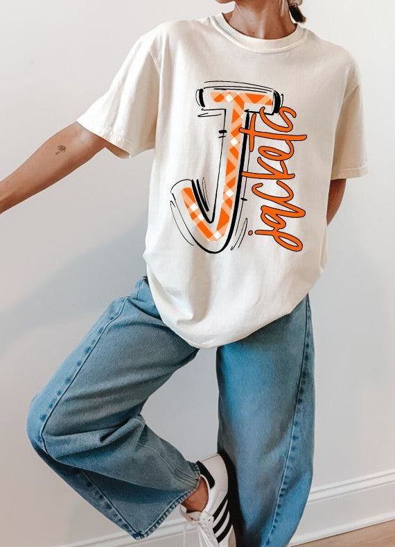 Jackets - J/Orange Plaid (Spaced Out School Spirit) - DTF