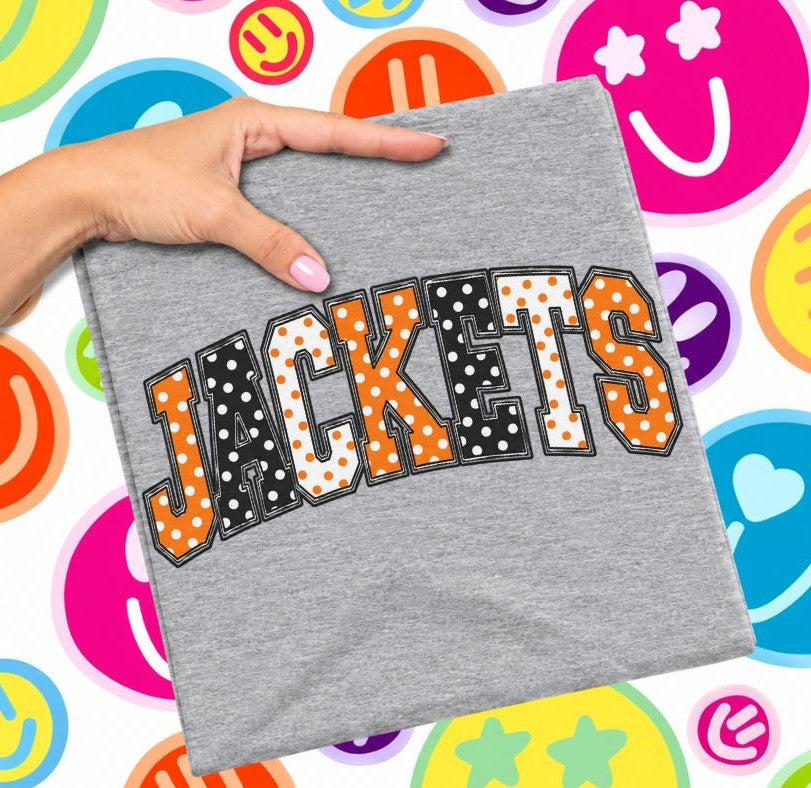 Jackets - Orange/Black (Sketched Arch Polka Dot Mascots) - DTF