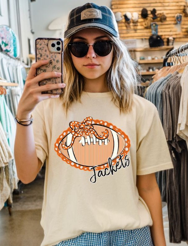 Jackets - Orange/Black (Prepster Football/Bow Mascot) - DTF