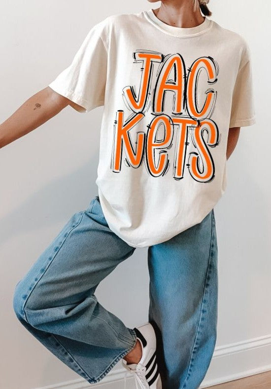 Jackets Mascot - Orange/Black (Spaced Out School Spirit) - DTF