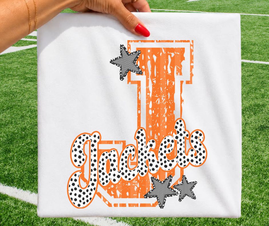 Jackets - Orange/Black (Varsity Stripes & Dots Mascot) - DTF