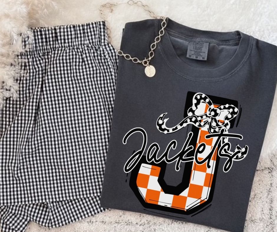 Jackets - Orange/Black (Checkered Coquette Mascot) - DTF