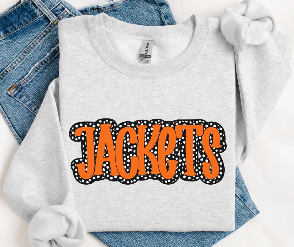 Jackets - Orange/Black (Polka Dot Stack Mascots) - DTF