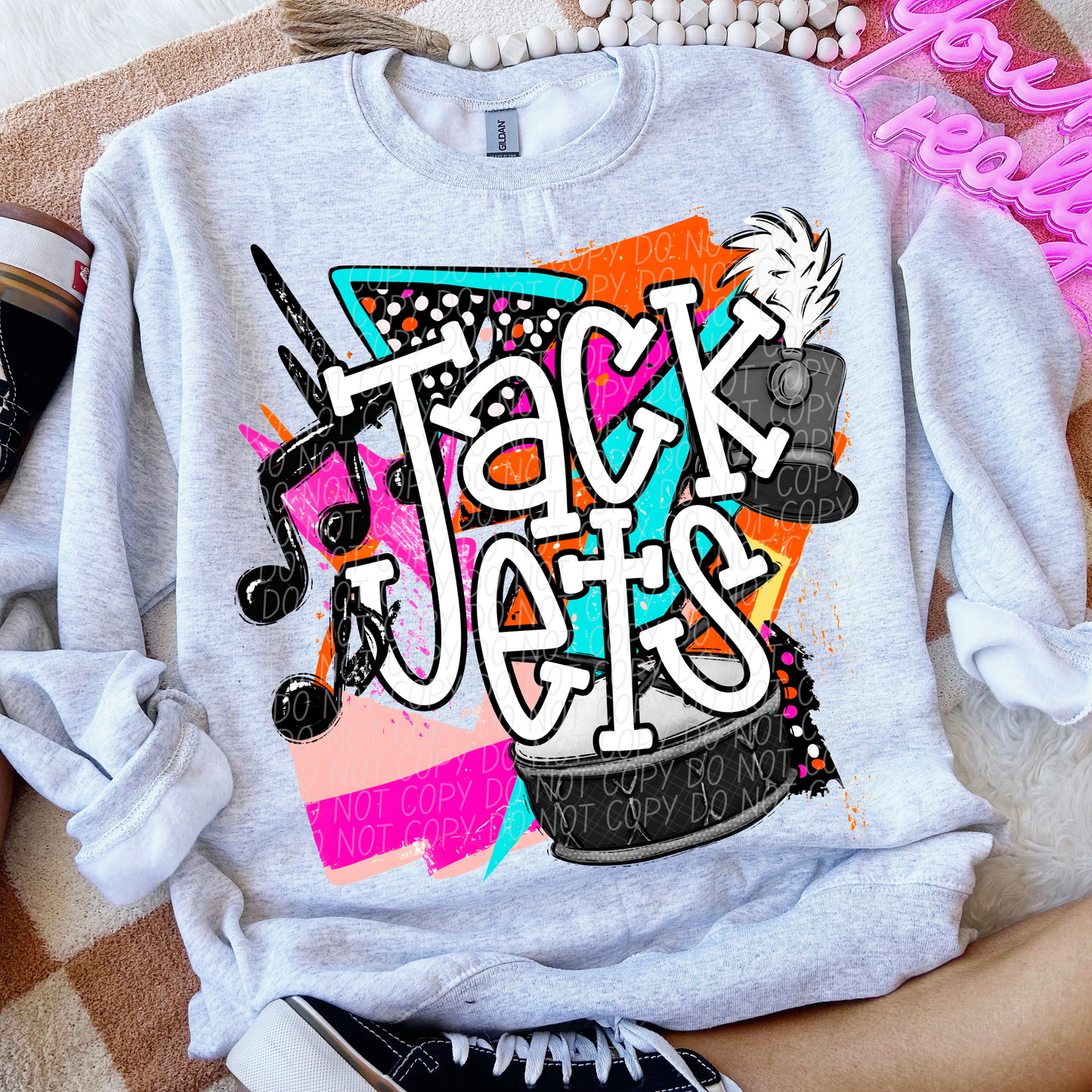 Jackets (Bright Retro Band Mascot) - DTF