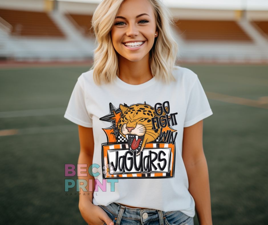 Jaguars - Orange (Go Fight Win Star Mascot) - DTF