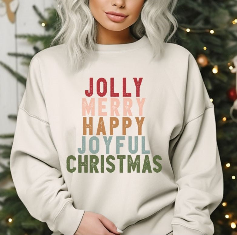 Jolly Merry Happy Joyful Christmas - DTF