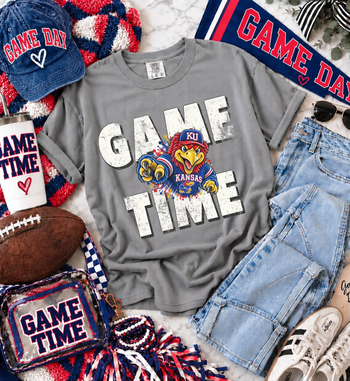 Kansas (Distressed Game Time Mascots) - DTF