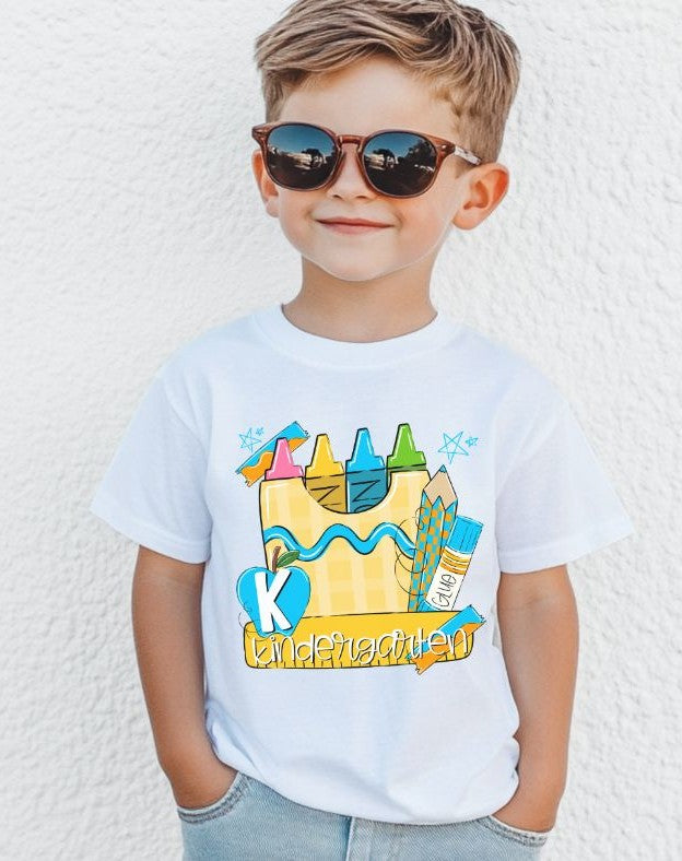Kindergarten Blue (Back to School Pink and Blue Grade Level) - DTF